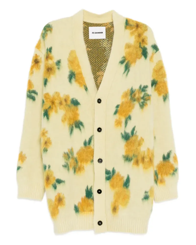 Jil Sander floral V-neck cardigan - Gelb Gelb