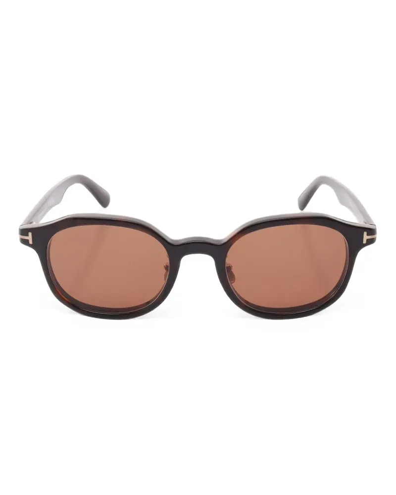 Tom Ford 2010s Sonnenbrille mit T-Logo - Braun Braun