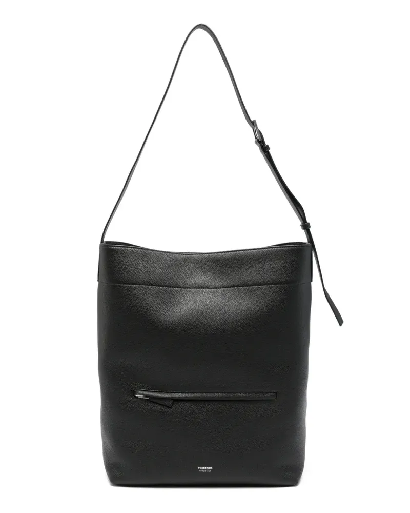 Tom Ford zip-pocket leather shoulder bag - Schwarz Schwarz