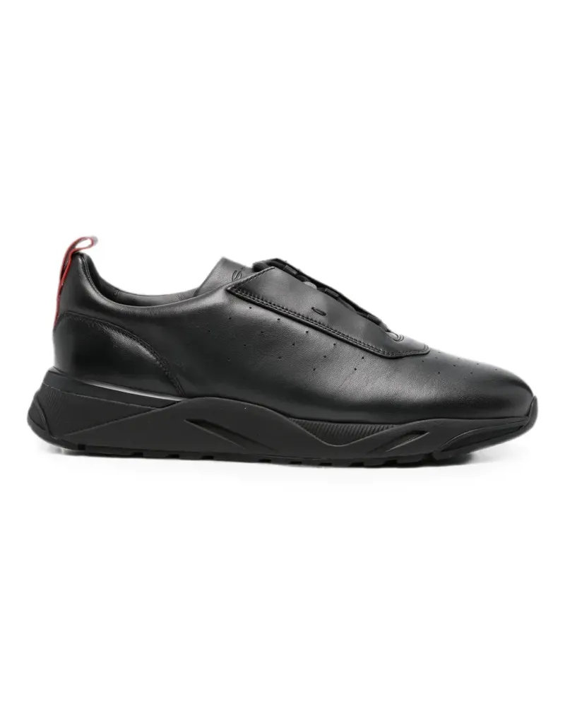Santoni perforated-detail lace-up sneakers - Schwarz Schwarz