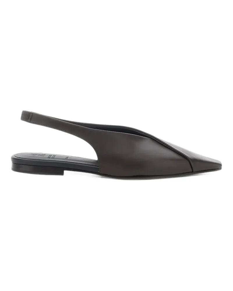 Brunello Cucinelli Slingback-Ballerinas aus Kalbsleder - Braun Braun