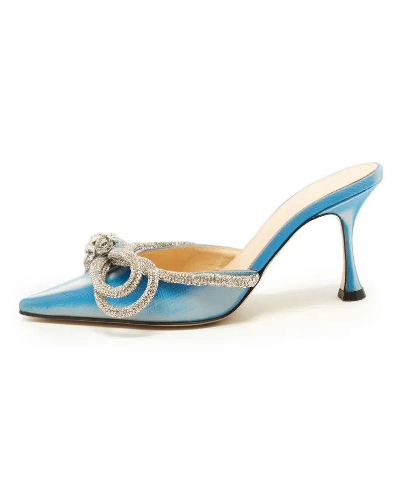 Mach & Mach Double Bow Mules mit Absatz - Blau Blau