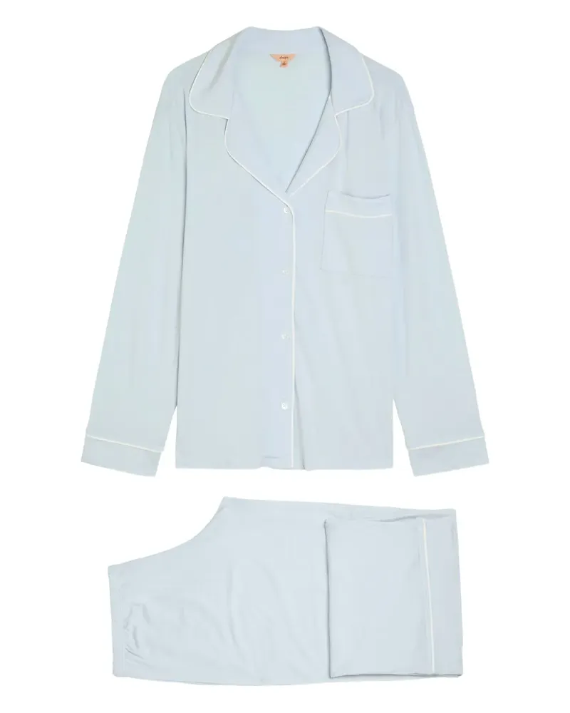 Eberjey Gisele Pyjama mit Paspeln - Blau Blau