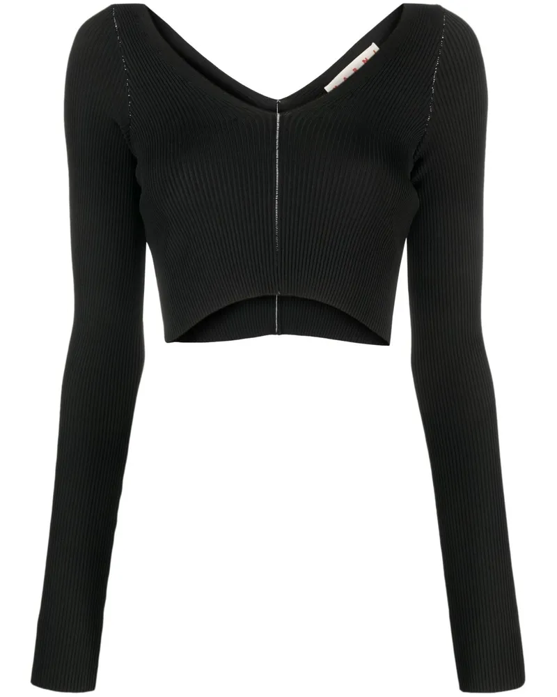 Marni Geripptes Strickoberteil - Schwarz Schwarz