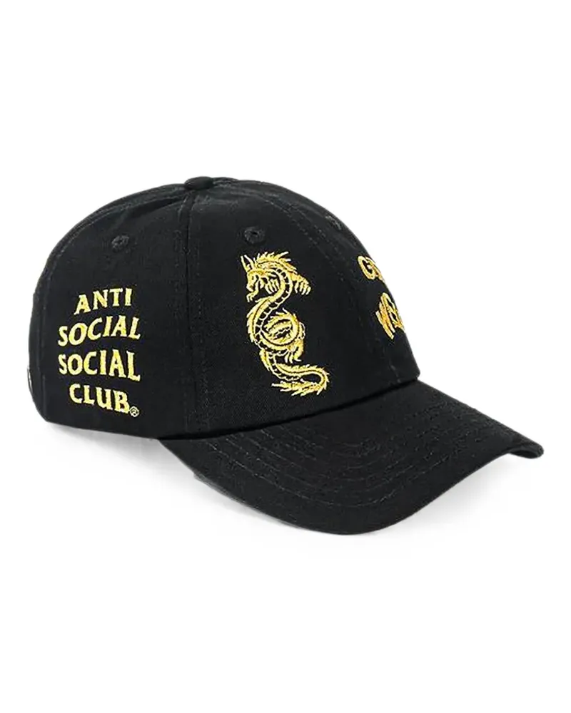 Anti Social Social Club dragon-embroidered baseball cap - Schwarz Schwarz