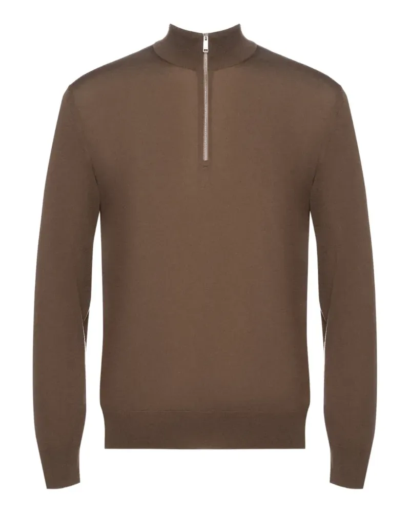 Ermenegildo Zegna half-zip high-neck sweater - Braun Braun