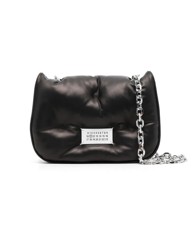 Maison Margiela Kleine Glam Slam Flap Schultertasche - Schwarz Schwarz