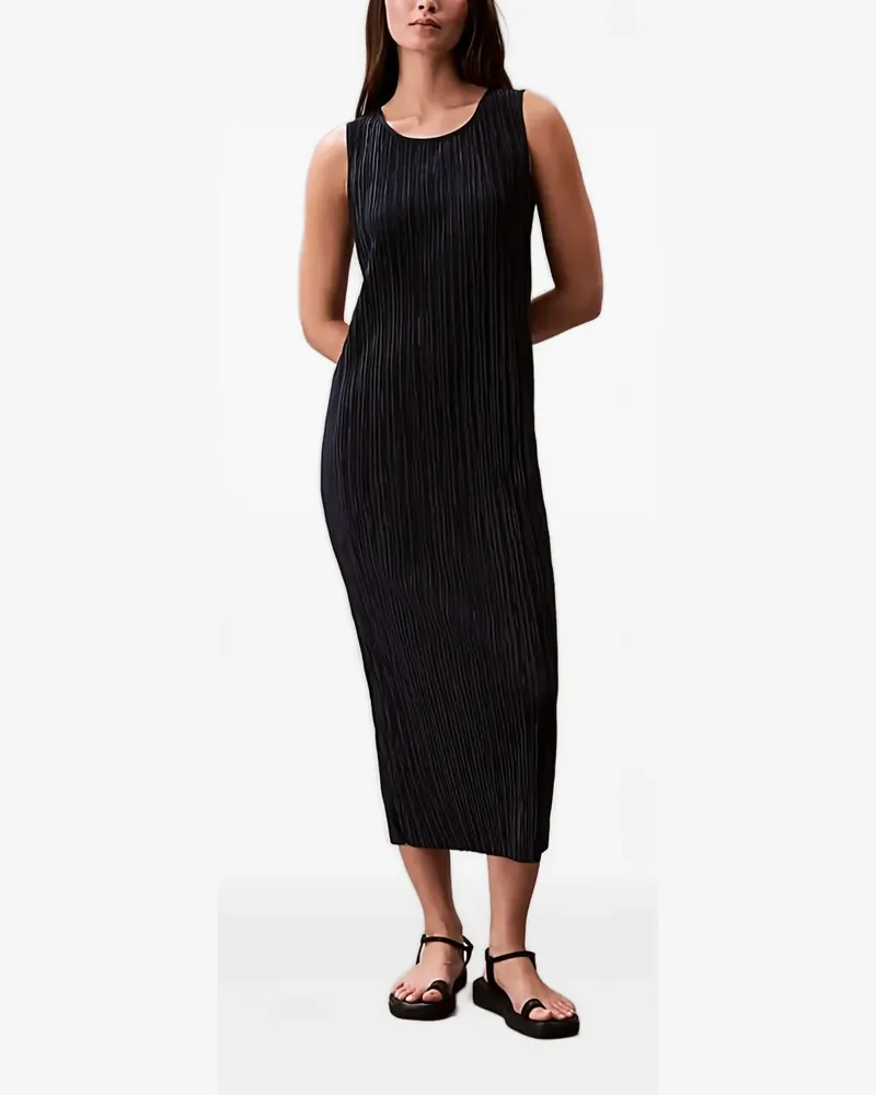 Calvin Klein Ärmelloses Midikleid mit Falten - Blau Blau