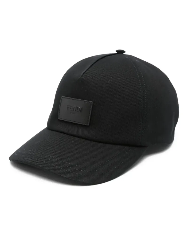 Fendi Baseballkappe mit Logo-Schild - Schwarz Schwarz