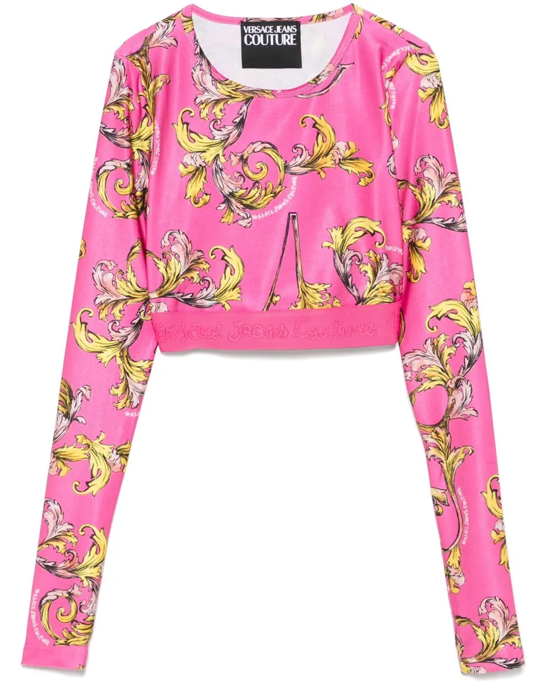 Versace Jeans Oberteil mit Barocco-Print - Rosa Rosa