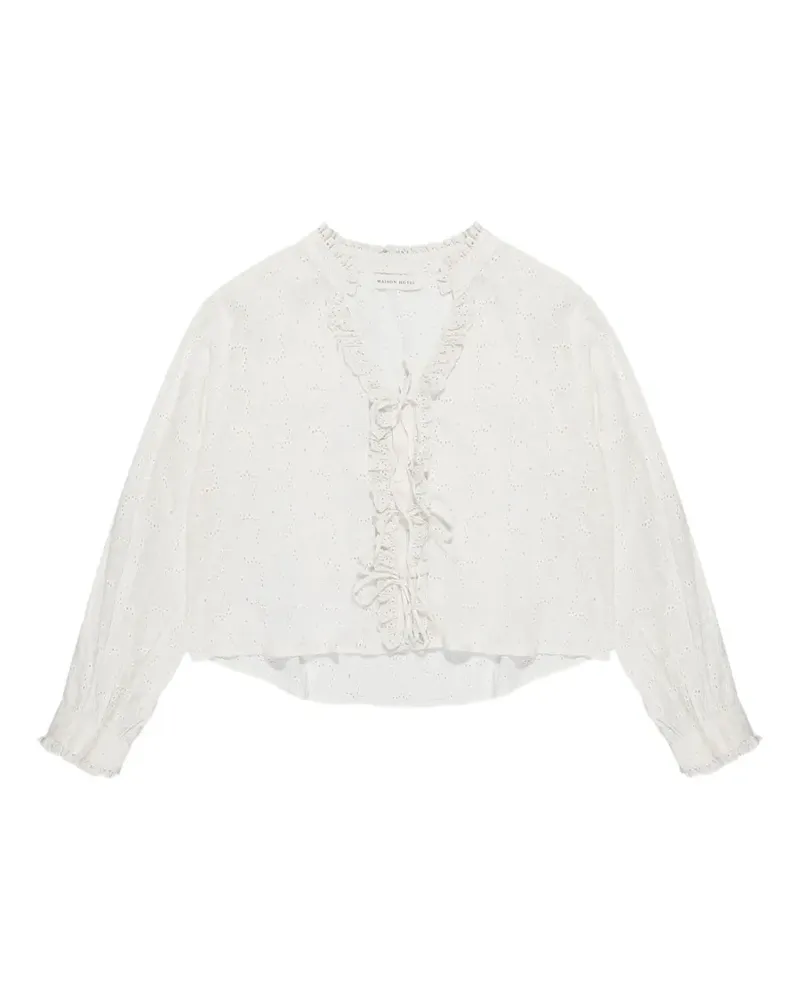 MAISON HOTEL Irene broderie-anglaise ruffled blouse - Weiß Weiß