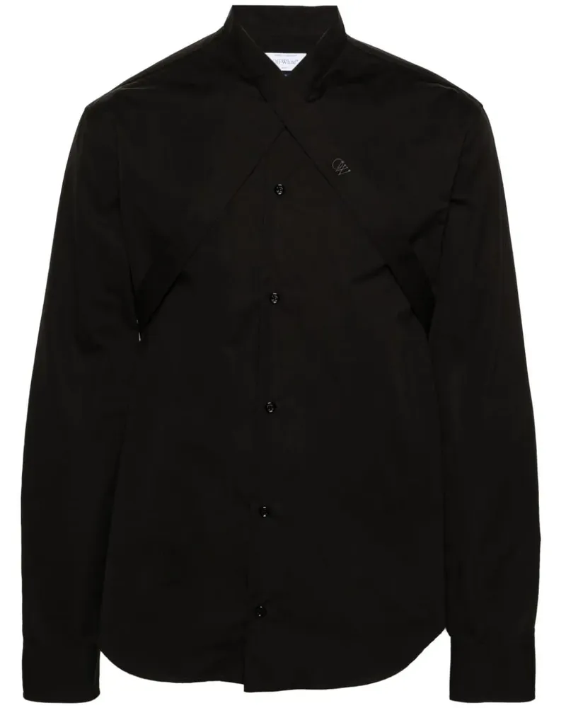 OFF-WHITE Hemd mit Duchesse-Kragen - Schwarz Schwarz