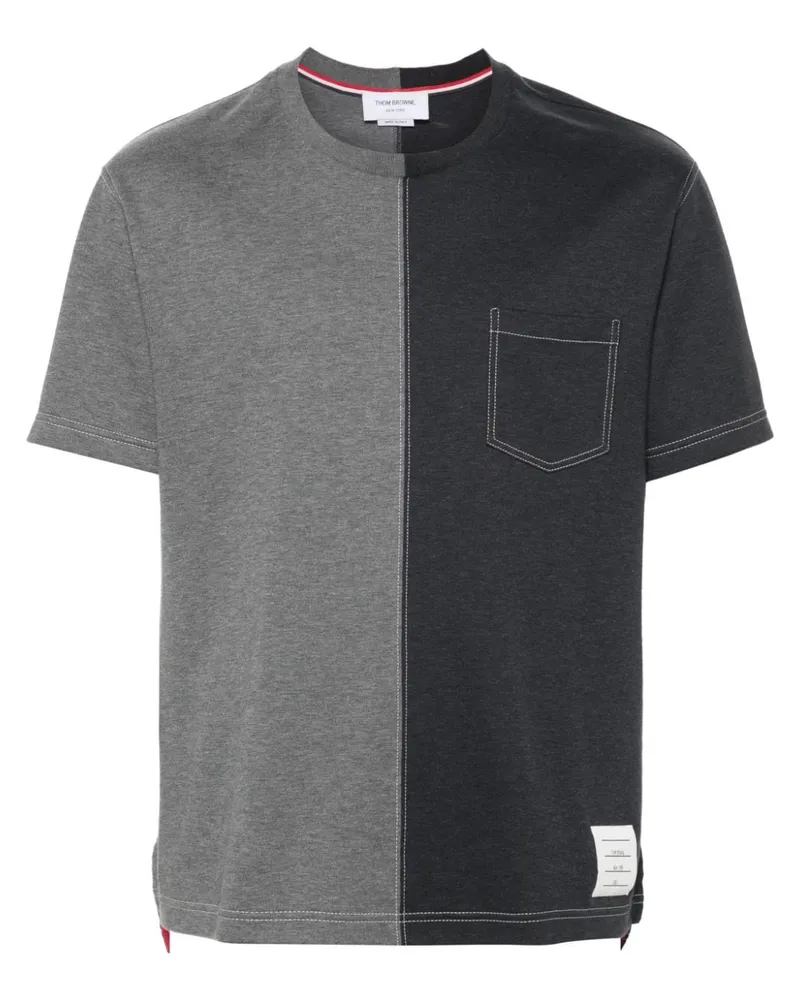 Thom Browne Zweifarbiges T-Shirt - Grau Grau