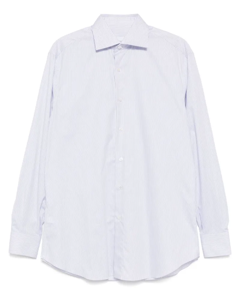 Brioni Hemd mit Querstreifen - Blau Blau