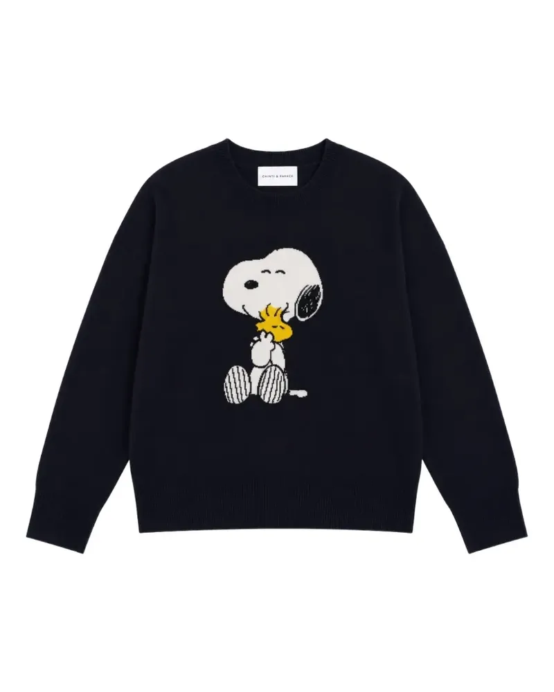 Chinti & Parker Snoopy Woodstock Intarsien-Pullover - Blau Blau