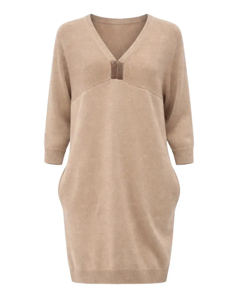 Brunello Cucinelli sequin-embellished dress - Nude Nude
