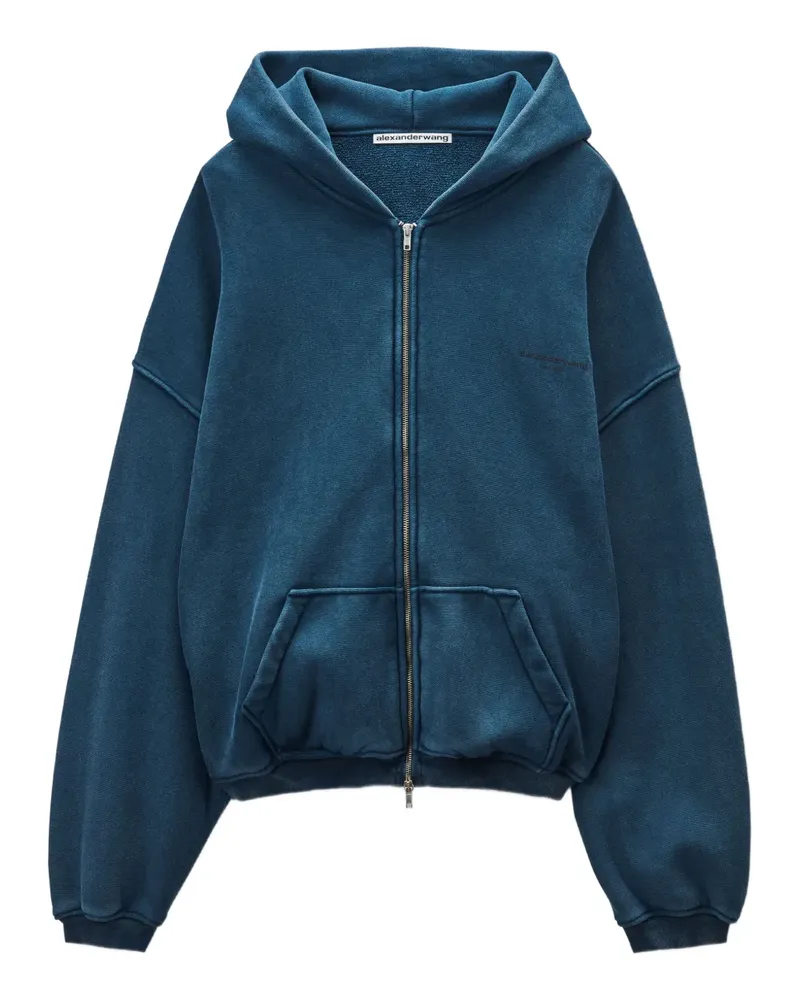 Alexander Wang Kapuzenjacke mit Logo-Print - Blau Blau