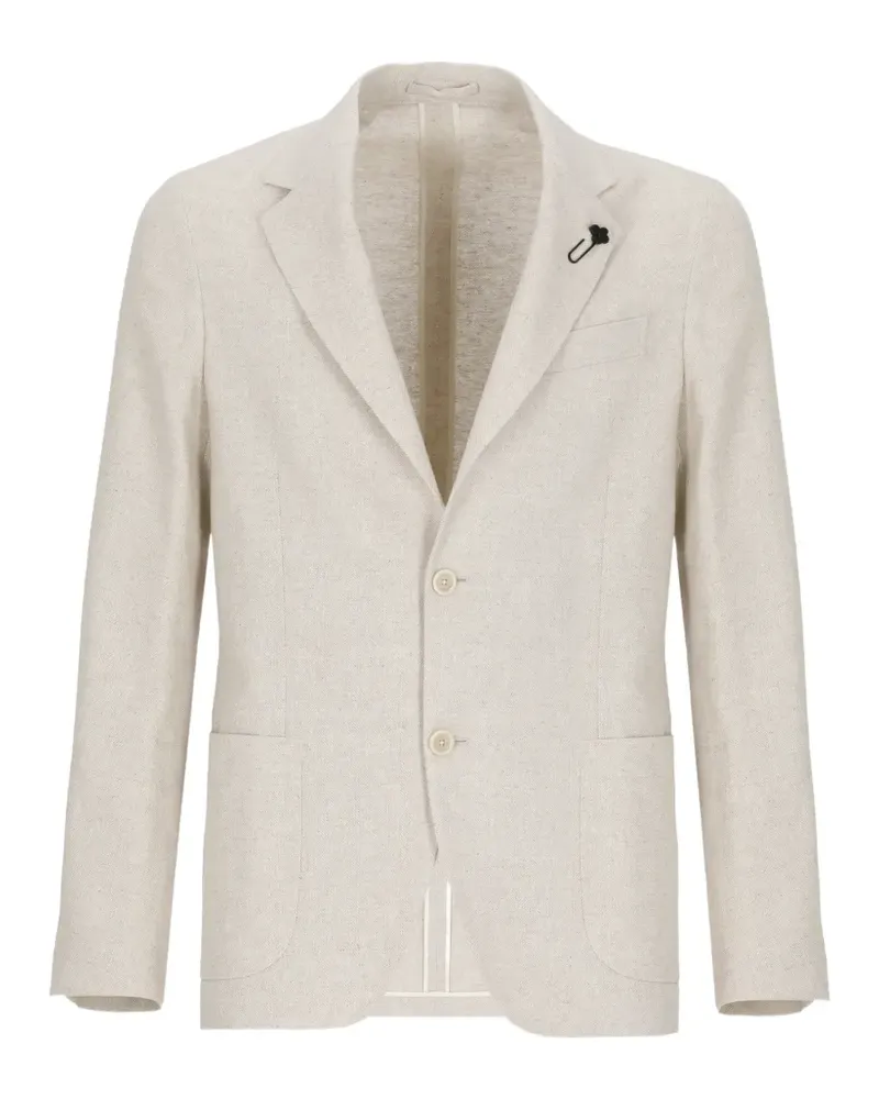 LARDINI herringbone-weave blazer - Nude Nude