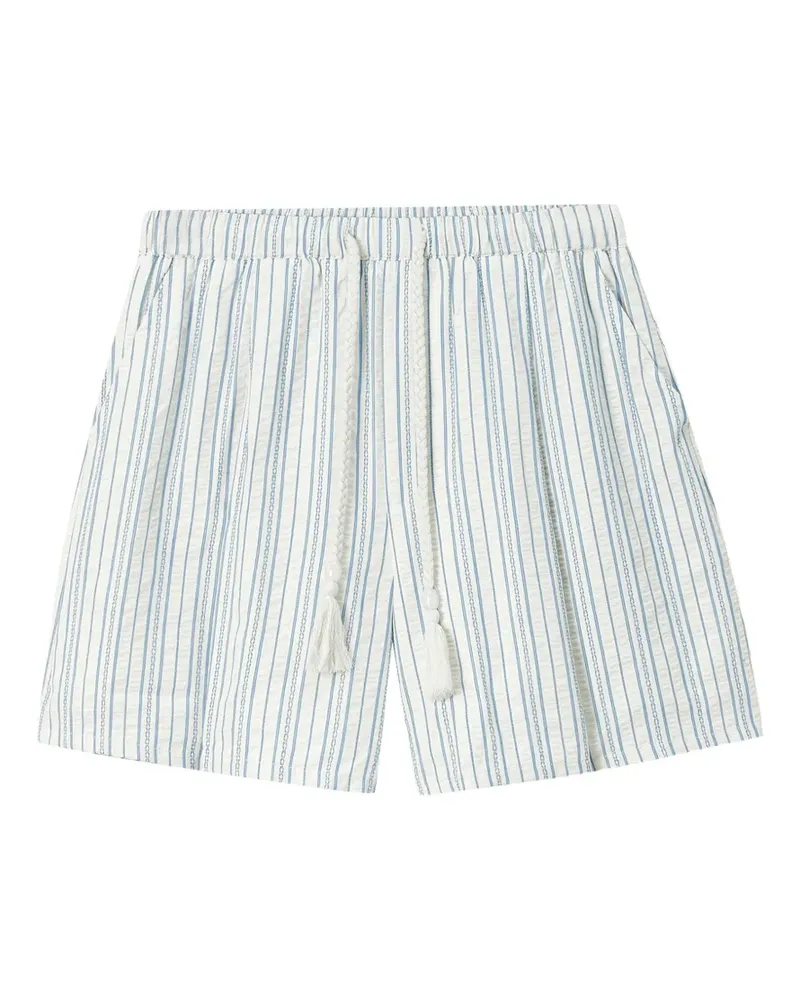 Tout a Coup Gestreifte Shorts - Weiß Weiß