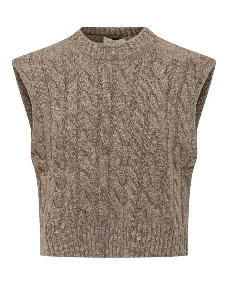 Max Mara Zopfmuster-Weste aus Schurwolle - Braun Braun