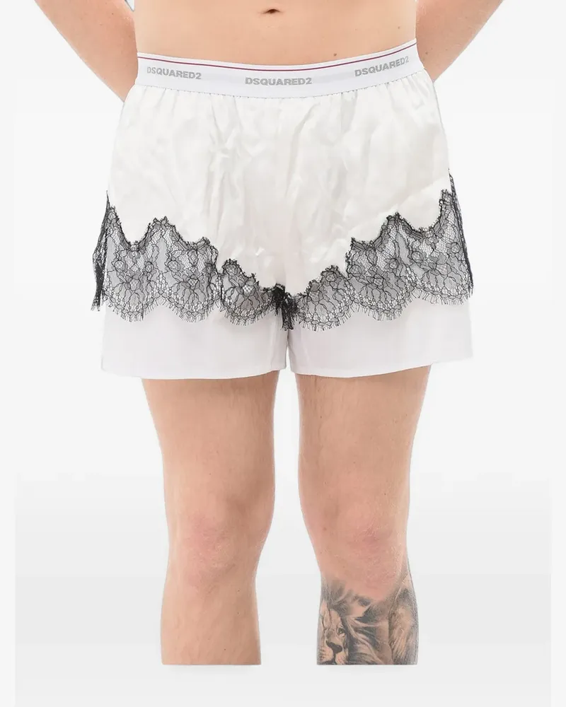 Dsquared2 lace-trim boxers - Weiß Weiß