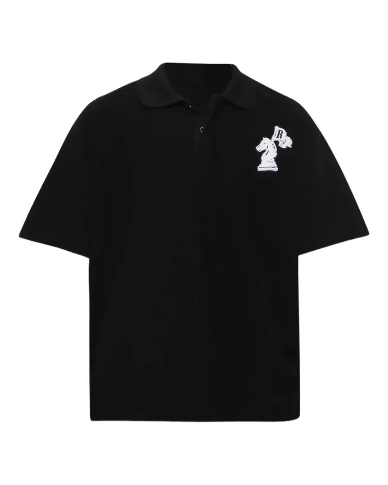 RHUDE Kastiges Poloshirt mit Logo - Schwarz Schwarz