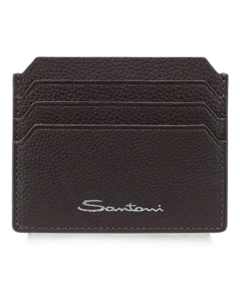 Santoni grained-leather cardholder - Braun Braun