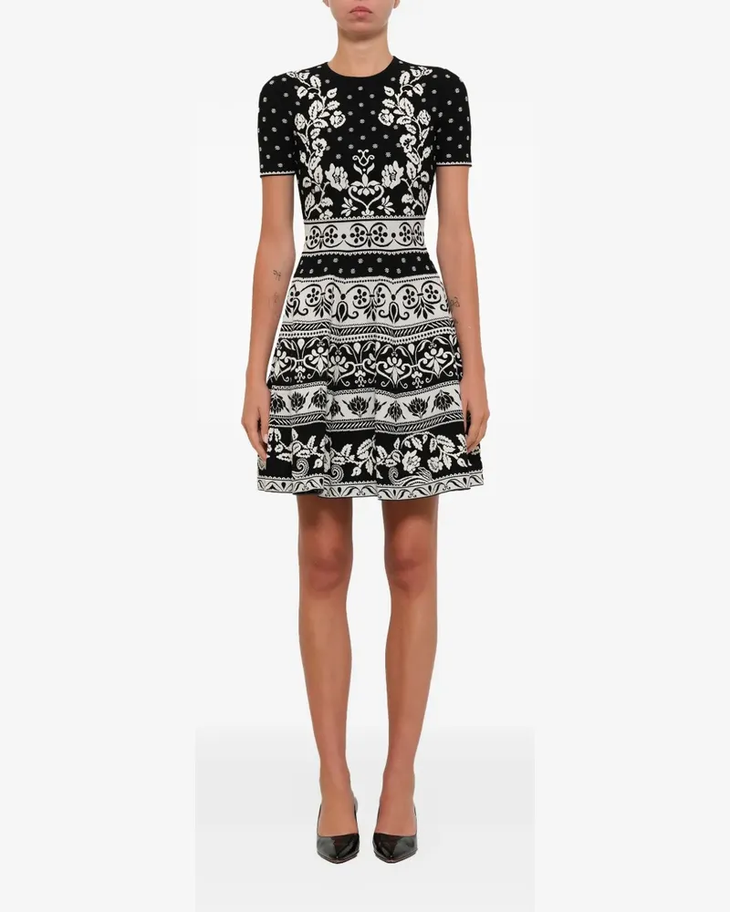 Alexander McQueen floral-print mini dress - Schwarz Schwarz