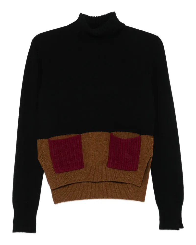 PLAN C high-neck pocket jumper - Schwarz Schwarz