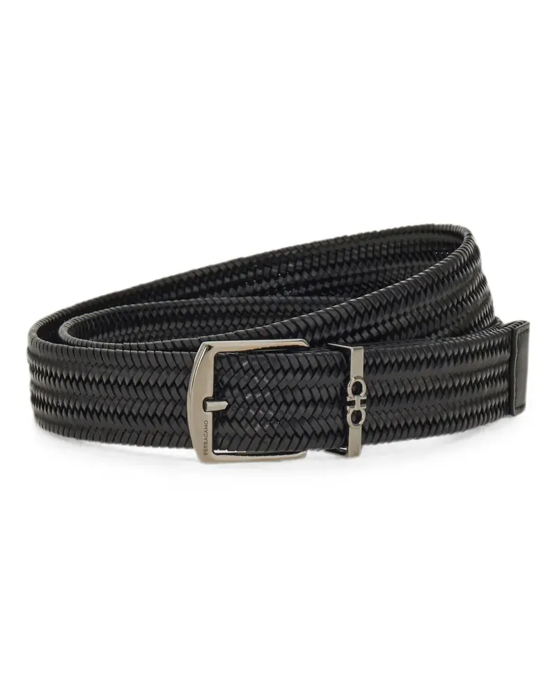 Ferragamo Geflochtener Gancini Gürtel - Schwarz Schwarz