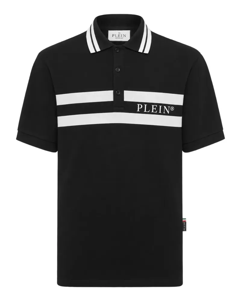 Philipp Plein Poloshirt mit Logo-Streifen - Schwarz Schwarz