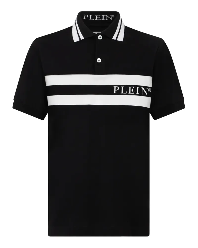 Philipp Plein Poloshirt mit Logo-Streifen - Schwarz Schwarz