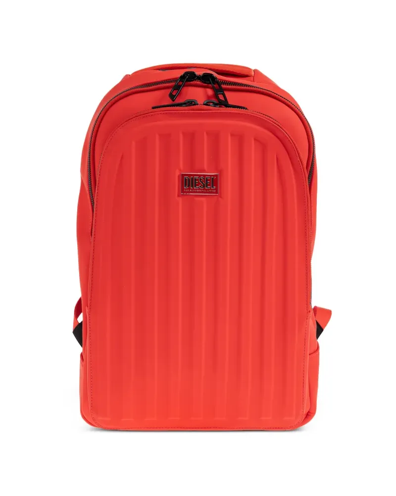 Diesel ribbed logo-plaque backpack - Orange Orange
