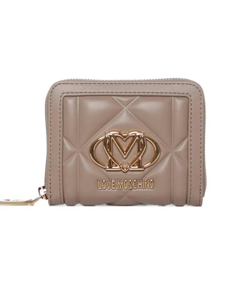 Moschino quilted logo-plaque wallet - Nude Nude