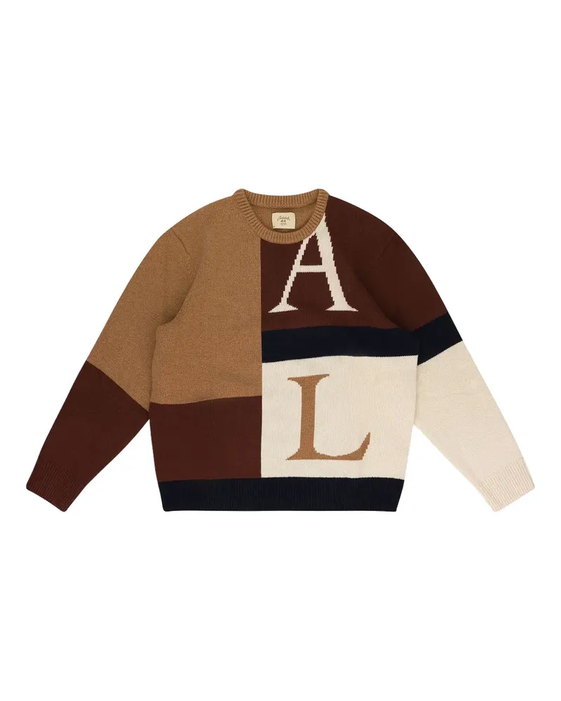 Aimé Leon Dore x Franck Pellegrino colourblock sweater - Braun Braun