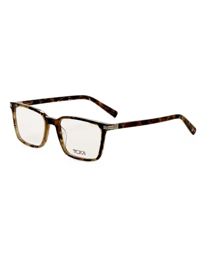 Tumi tortoiseshell-effect rectangle-frame glasses - Braun Braun