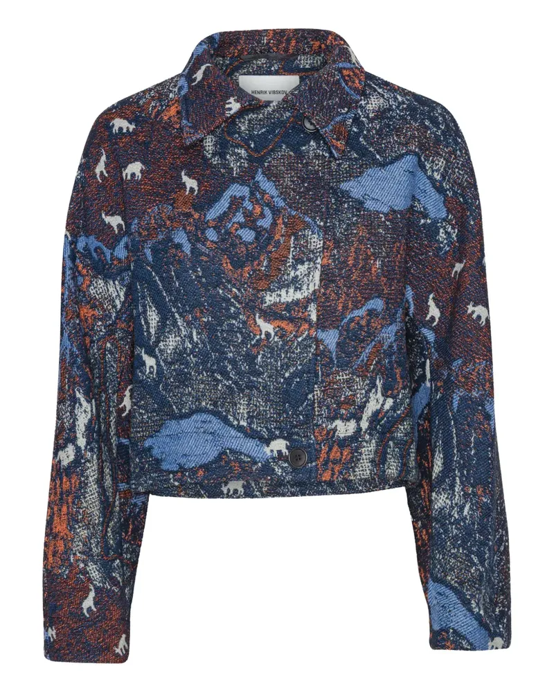 Henrik Vibskov Jacke aus Baumwoll-Wollgemisch - Blau Blau