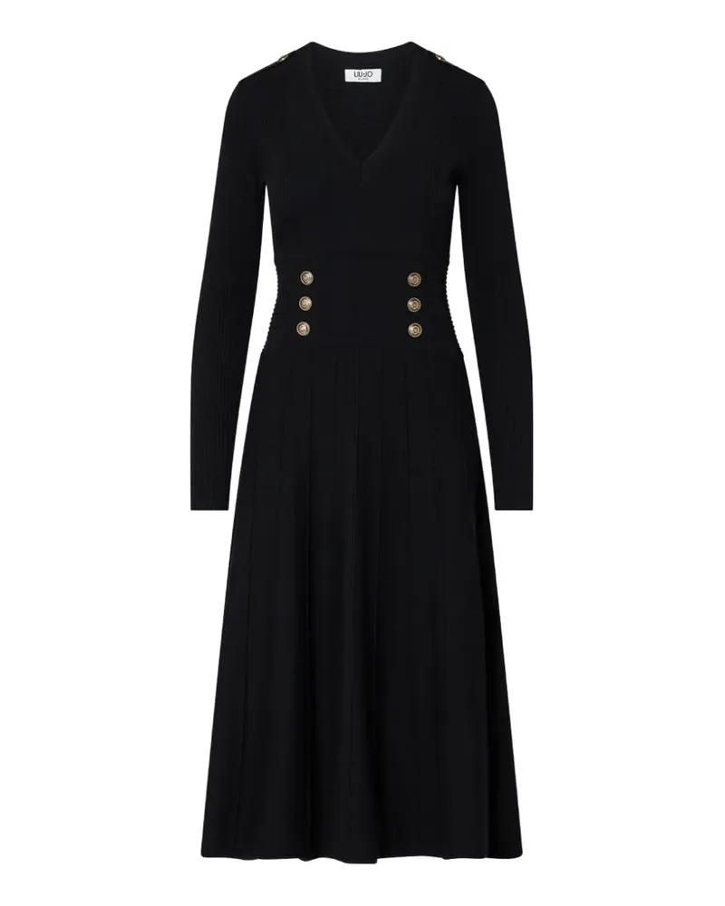 Liu Jo Gestricktes Midikleid - Schwarz Schwarz