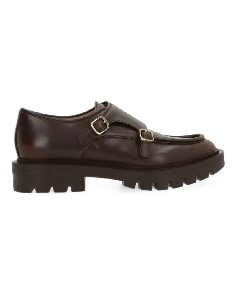 Santoni double-strap lug-sole Derby shoes - Braun Braun