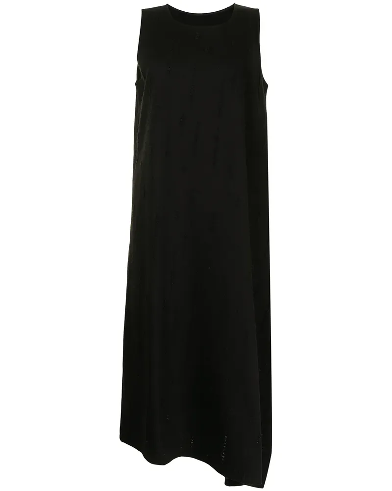 Yohji Yamamoto Asymmetrisches Midikleid - Schwarz Schwarz