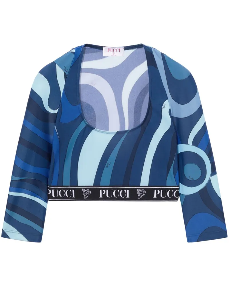 Emilio Pucci Oberteil mit Marmo-Print - Blau Blau