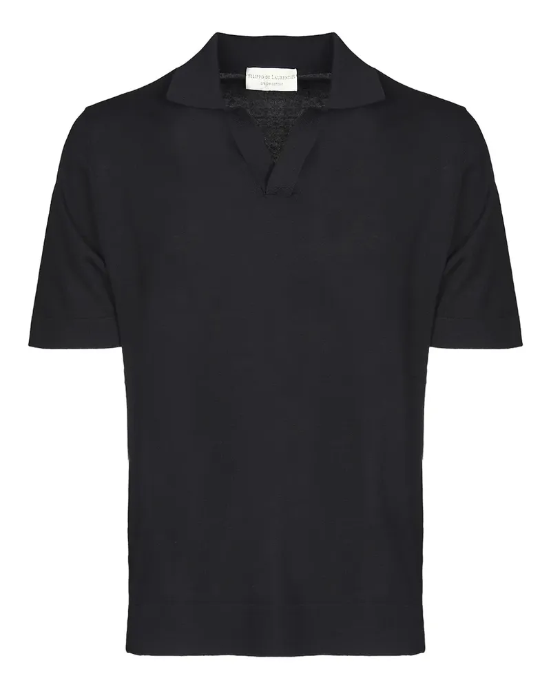 Filippo de Laurentiis Klassisches Poloshirt - Schwarz Schwarz