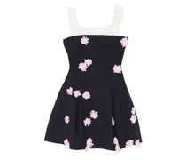 Minikleid mit Blumenmuster - Blau