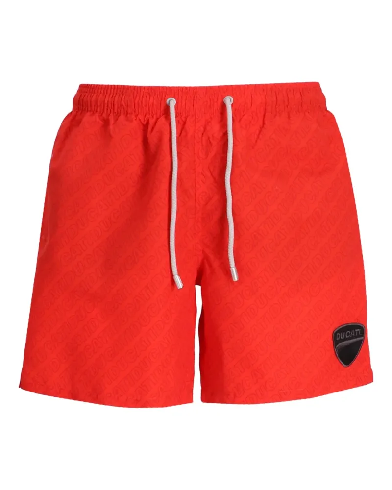 MC2 Saint Barth Badeshorts mit Logo-Print - Rot Rot