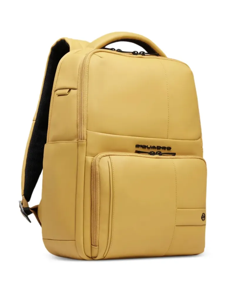 Piquadro logo-plaque water-resistant backpack - Gelb Gelb