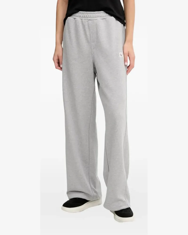 Calvin Klein logo-patch drawstring track pants - Grau Grau