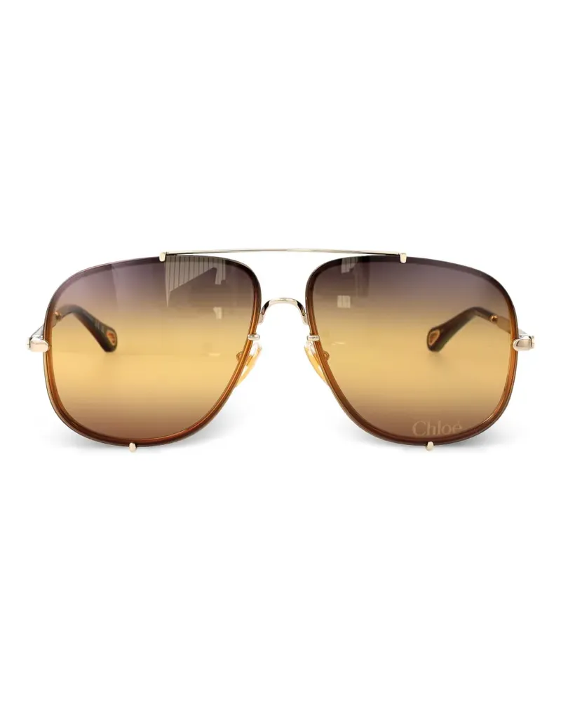 Chloé Pilotenbrille mit Doppelsteg - Gold Gold