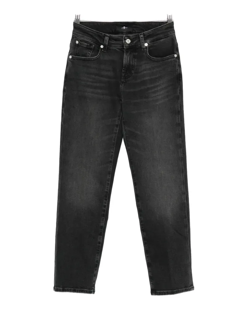 7 for all mankind Ausgeblichene Cropped-Jeans - Schwarz Schwarz
