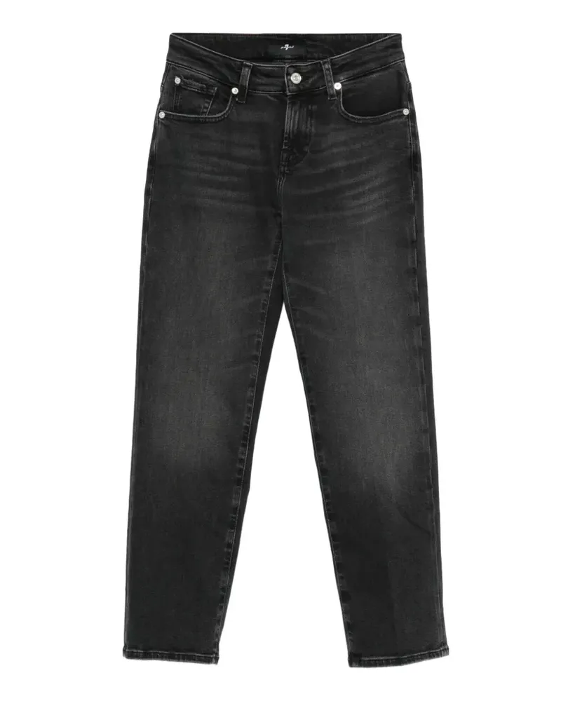 7 for all mankind Ausgeblichene Cropped-Jeans - Schwarz Schwarz