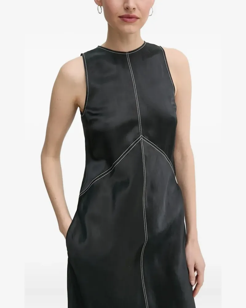 Day Birger et Mikkelsen Ärmelloses Maxikleid mit Kontrastnähten - Schwarz Schwarz